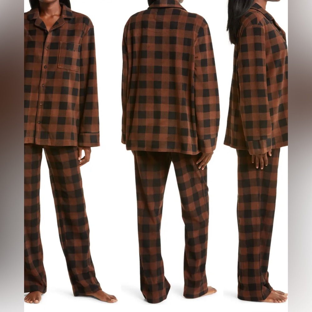 Skims Plaid Sleepwear Pajamas black and brown